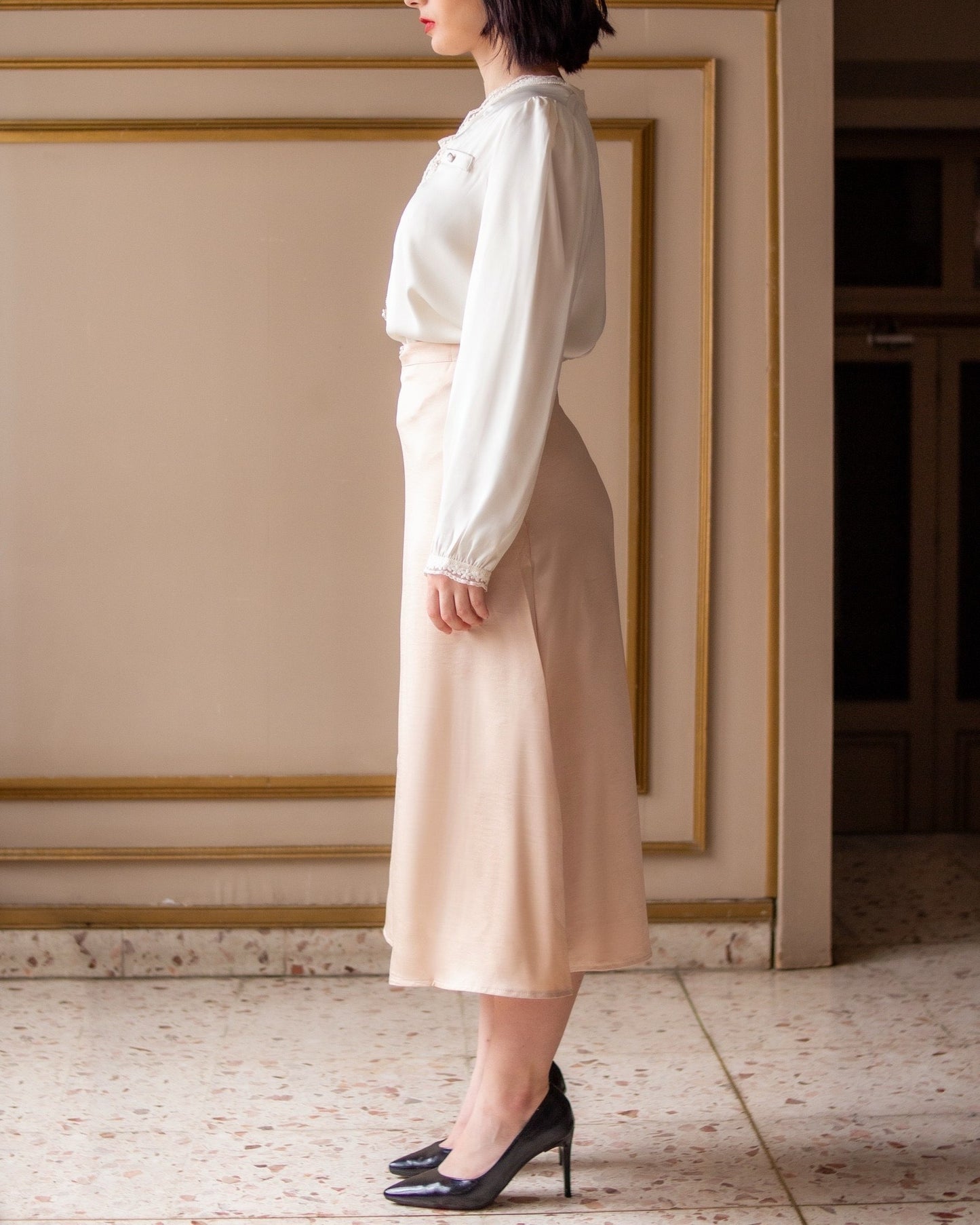 Timeless Ivory - Lace Trimmed Blouse